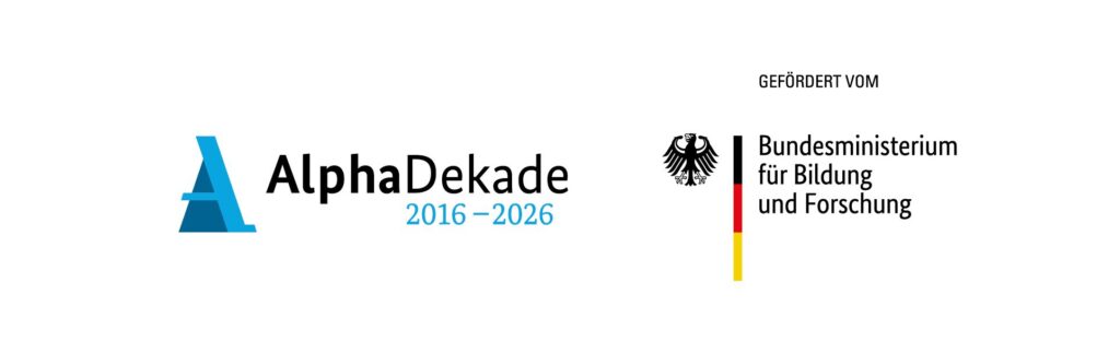 Logos AlphaDekade, Bundesministerium für Bildung und Forschung